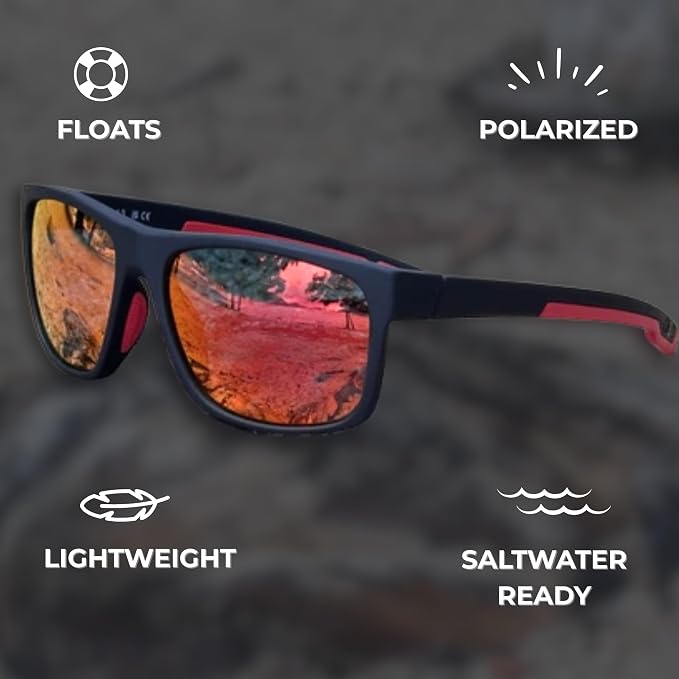 WaveRider Floating Polarized Sunglasses: Midnight Flare