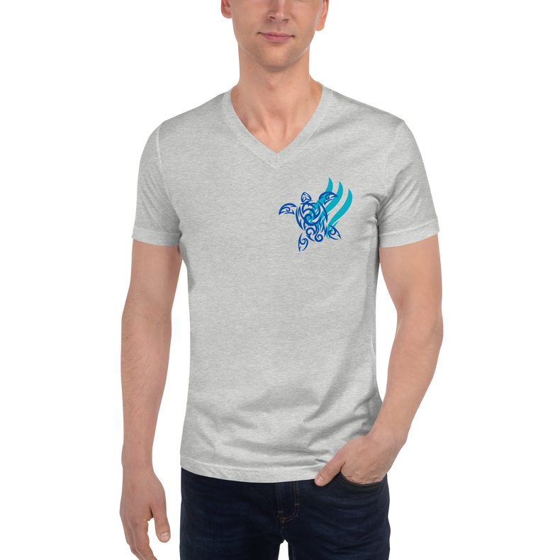 Blue Turtle Short Sleeve V-Neck T-Shirt